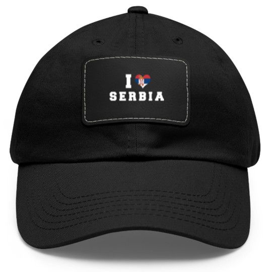 Discover I Love Serbia Republic Heart Flag Dad Hat With Leather Patch