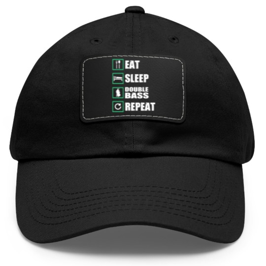 Discover Double Bass Gift Dad Hat With Leather Patch