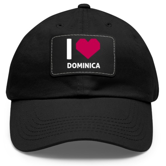 Discover I Love Dominica Dad Hat With Leather Patch