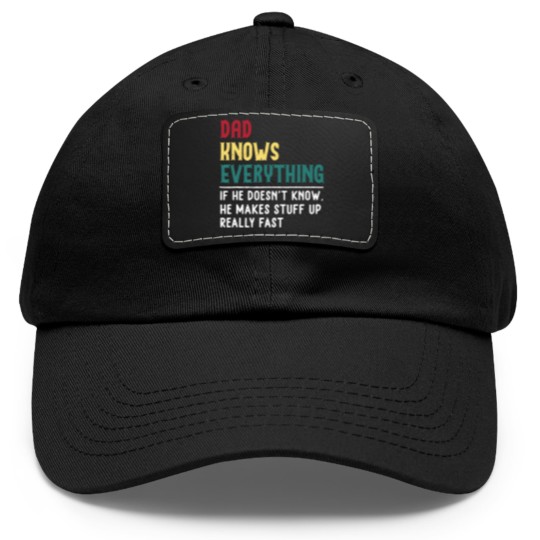 Discover Dad know Everything Fathers day gift for Funny Dad Grandpa Dad Hat With Leather Patch