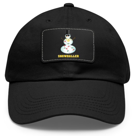 Discover Snowballer Snowman Baller Dad Hat With Leather Patch