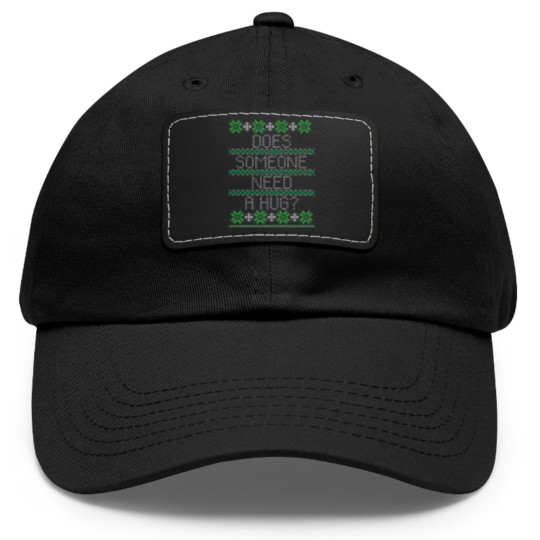 Discover Elf Quote Hug Sweater Dad Hat With Leather Patch