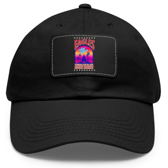 Discover Eagles 1976 Hotel California concert Dad Hat With Leather Patch
