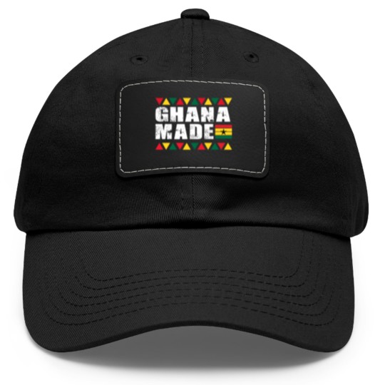 Discover Ghana Made Black Star Country Flag Dad Hat With Leather Patch