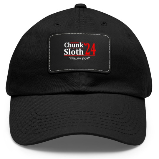 Discover Chunk and Sloth '24 - election funny 80s retro humor Dad Hat With Leather Patch