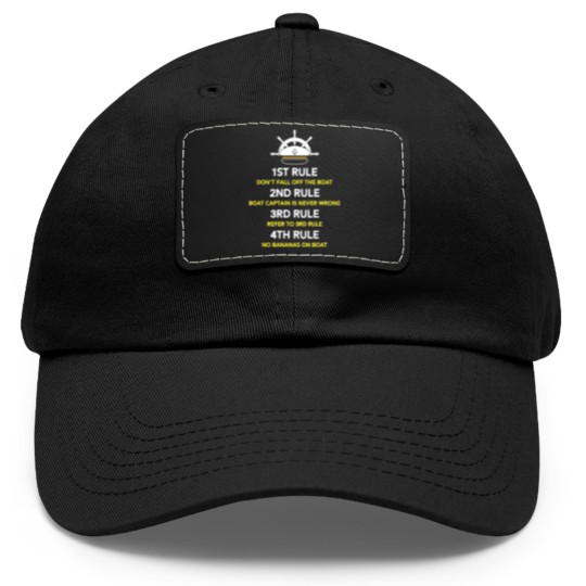 Discover Funny Pontoon Boat Captain Gift Boating Boat Owner Dad Hat With Leather Patch