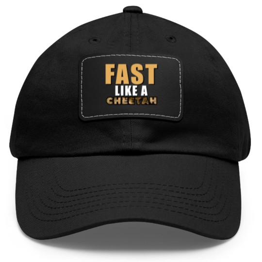Discover Fast Like A Cheetah Dad Hat With Leather Patch