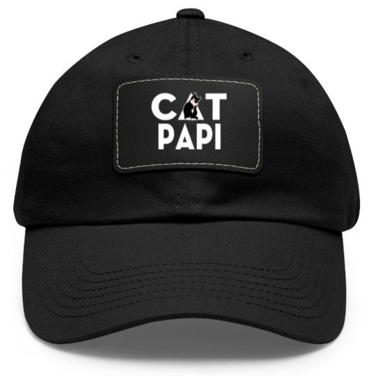 Discover Men's Cat Dad Dad Hat With Leather Patch for Daddy Funny Father's Day Dad Hat With Leather Patch Gift PAPI - Mens Cat Dad - Dad Hat With Leather Patch