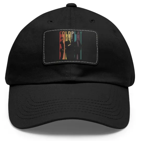 Discover Vintage Retro Coldplay Dad Hat With Leather Patch, Vintage Coldplay Dad Hat With Leather Patch, Coldplay Gift, Retro Gift Dad Hat With Leather Patch