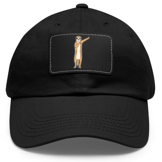 Discover Meerkat Dabbing Dabbin Dabb Dance Gift & Present Dad Hat With Leather Patch