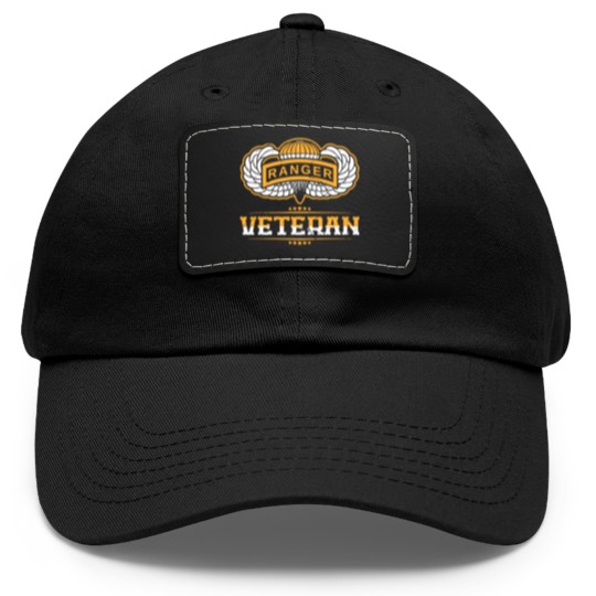Discover Airborne Ranger Army Veteran Dad Hat With Leather Patch