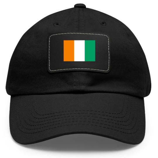 Discover Ivory Coast Flag Dad Hat With Leather Patch