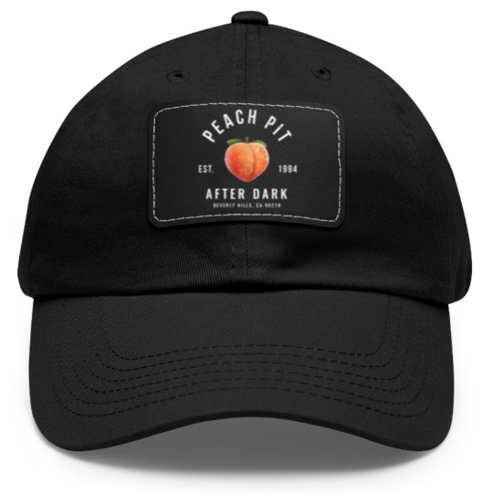 Discover Peach P After Dark - modern vintage logo - Peach P - Dad Hat With Leather Patch