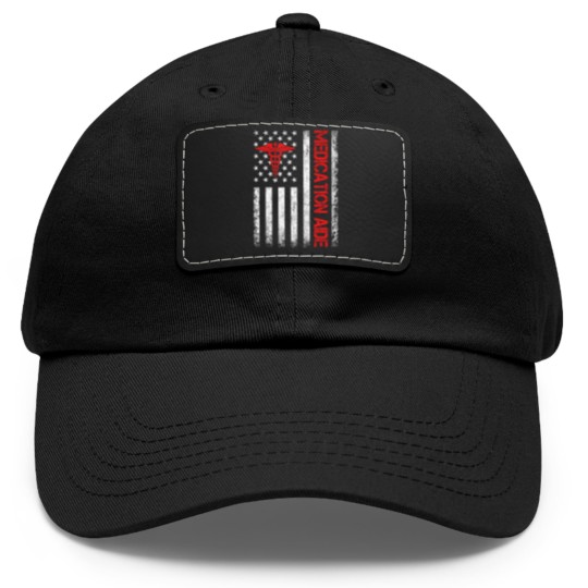 Discover medication aide american flag med aide medication aides Dad Hat With Leather Patch