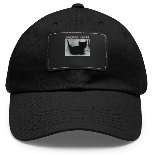 Discover Playboi Carti Cat Dad Hat With Leather Patch Merch Meme Dad Hat With Leather Patch Tour Dad Hat With Leather Patch