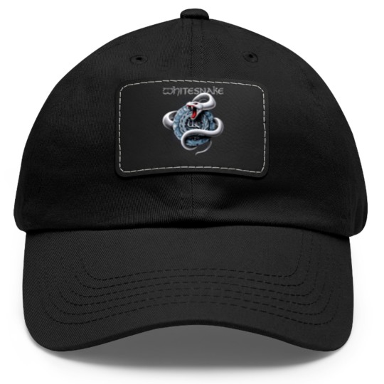 Discover white snake Dad Hat With Leather Patch