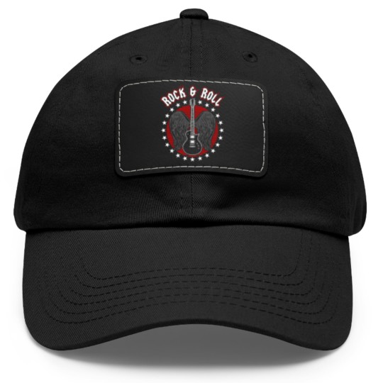 Discover Rock and Roll Rock 'n Roll Music Concert Dad Hat With Leather Patch