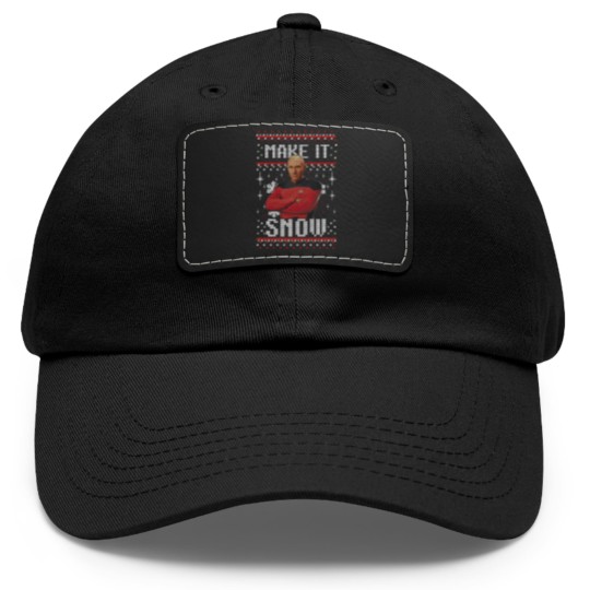 Discover Next Picard Make It Snow Ugly Sweater Christmas Birthday Dad Hat With Leather Patch