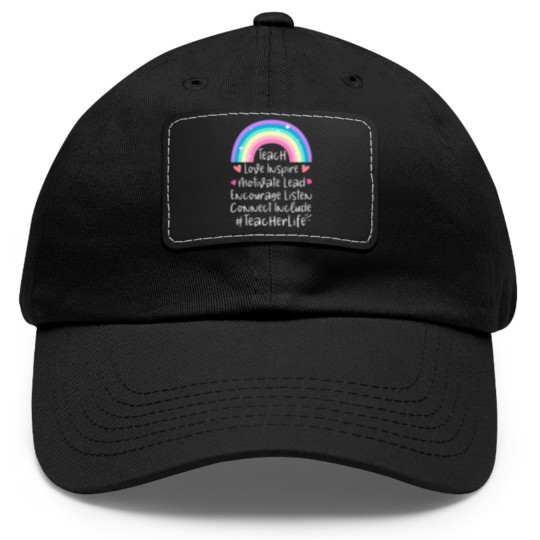 Discover Teacher Life Dad Hat With Leather Patch, Teacher Gift, Teacher Dad Hat With Leather Patch, Elementary School Teacher Dad Hat With Leather Patch, Preschool Teacher, Gift for Teacher - Teacher Life - Dad Hat With Leather Patch