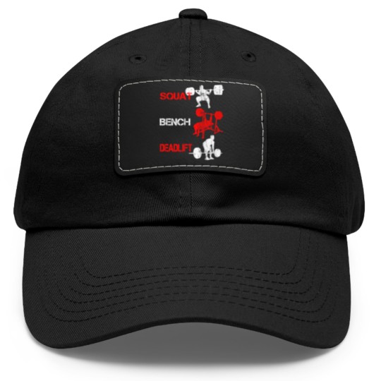 Discover Squat Bench Deadlift Dad Hat With Leather Patch