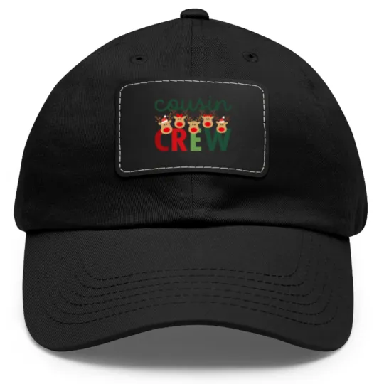 Discover Cousin deer crew Dad Hat With Leather Patch, Cousin Crew Christmas Dad Hat With Leather Patch