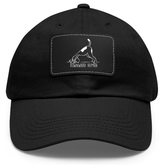 Discover Downward Human Dad Hat With Leather Patch, Yoga Dad Hat With Leather Patch, Funny Yoga Dad Hat With Leather Patch, Funny T Punny Dad Hat With Leather Patch, Girl Gym, Dog Lover Puppy