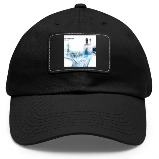 Discover Radiohead Ok Computer Band Dad Hat With Leather Patch, Music Lovers Dad Hat With Leather Patch