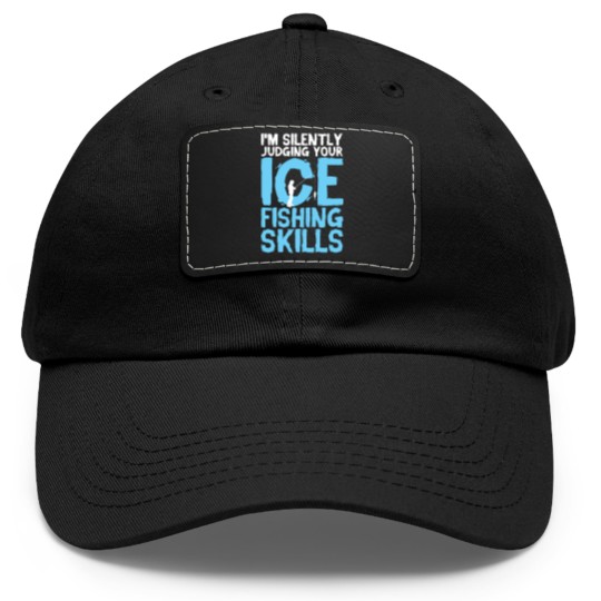 Discover Ice Fishing - Ice Fishing Gift - Dad Hat With Leather Patch