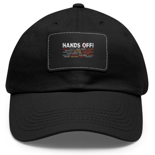 Discover Hands Off Protest Dad Hat With Leather Patch, Political Activism Dad Hat With Leather Patch, Save Public Lands Medicare Social Dad Hat With Leather Patch