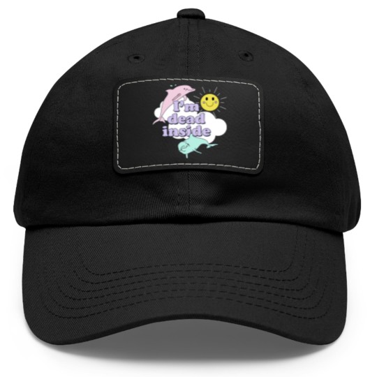 Discover Im Dead Inside Classic - Im Dead Inside Classic - Dad Hat With Leather Patch