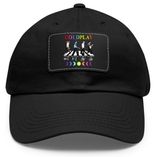 Discover Coldplay Band Dad Hat With Leather Patch Round
