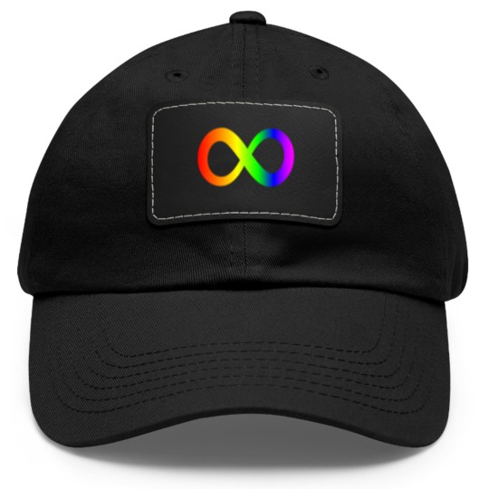 Discover autism infinity symbol// rainbow Dad Hat With Leather Patch