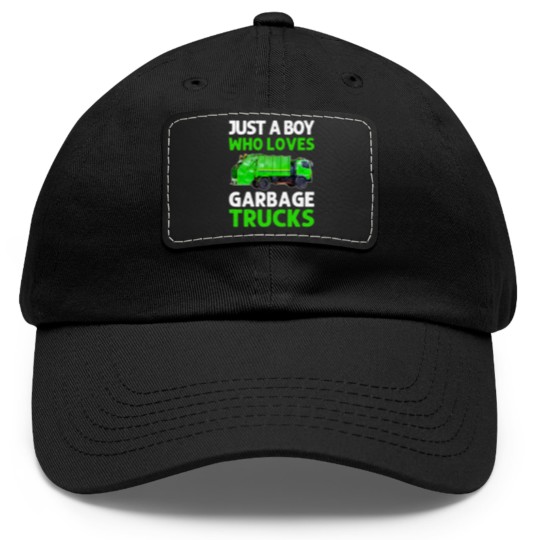 Discover Just A Boy Who Loves Garbage Trucks Dad Hat With Leather Patch