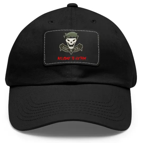Discover macv sog welcome to vietnam Dad Hat With Leather Patch