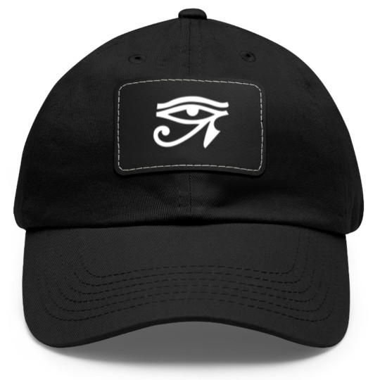 Discover Eye Ra Horus Black Dad Hat With Leather Patch