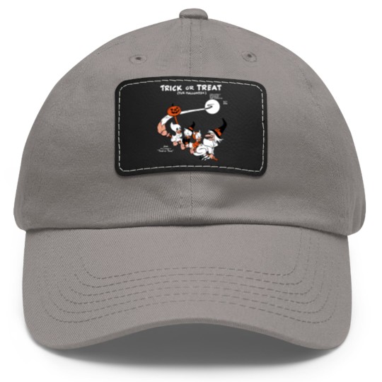 Discover Trick Or Treat Dad Hat With Leather Patch, Huey Dewey Louie Witch Halloween Dad Hat With Leather Patch