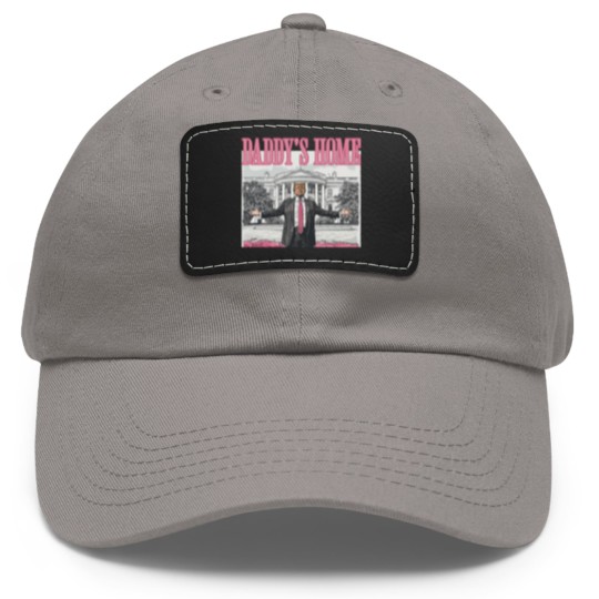 Discover Daddys Home Trump 2024 Dad Hat With Leather Patch