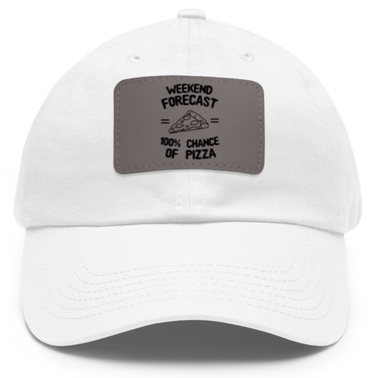 Discover Weekend Forecast 100% Chance of Pizza Dad Hat With Leather Patch