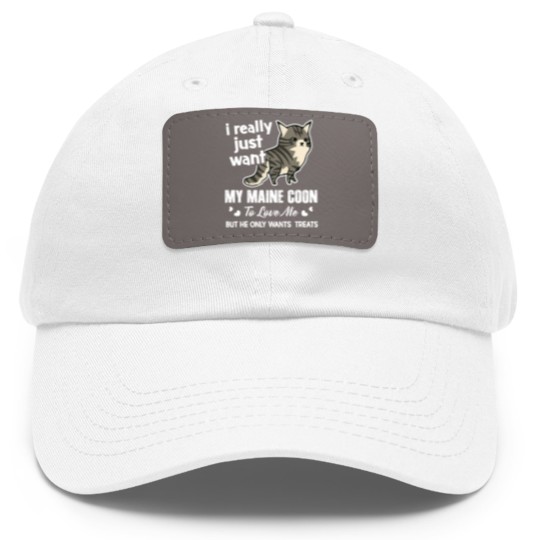 Discover Maine Coon Cat Lover Dad Hat With Leather Patch Dad Hat With Leather Patch