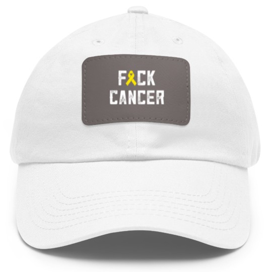 Discover Fck Cancer Funny Chemo Chemotherapy Battle Cancer Dad Hat With Leather Patch