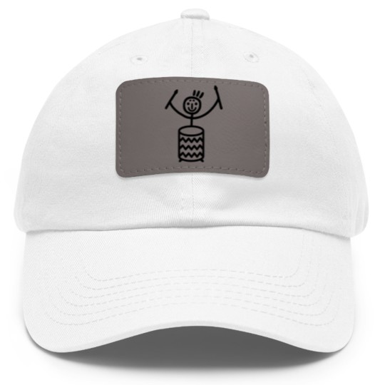Discover Stick figure with Samba drum Dad Hat With Leather Patch