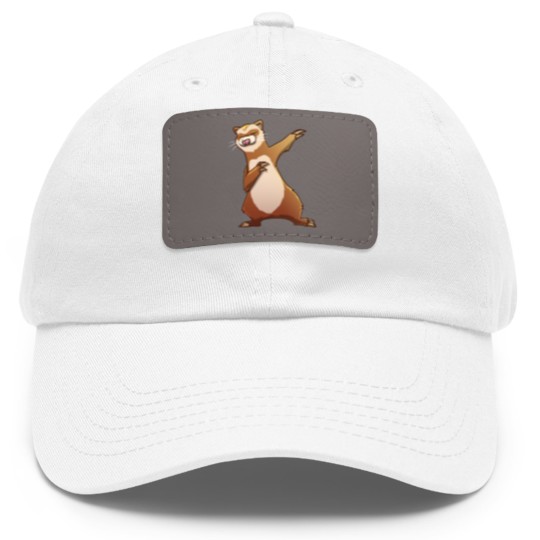 Discover Ferret Gift For Kids Men Women Dabbing Dance Hip-hop Dad Hat With Leather Patch