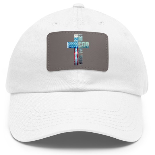 Discover Faith Cross American Flag Dad Hat With Leather Patch Christ Jesus Religious Dad Hat With Leather Patch