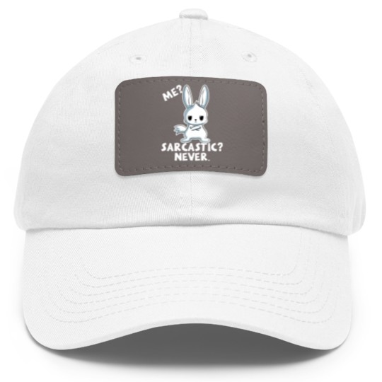 Discover Funny Bunny Me Sarcastic Never Rabbit Gift Dad Hat With Leather Patch