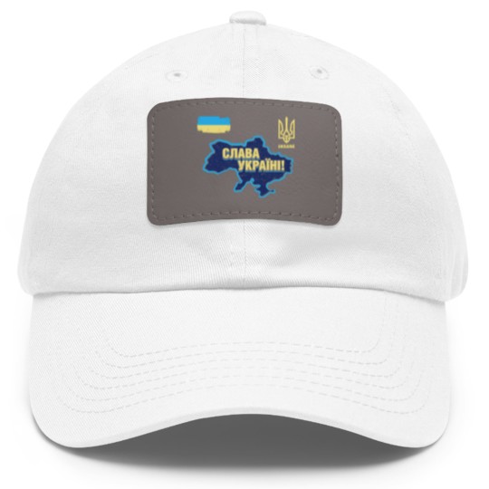 Discover Glory to Ukraine Map Football Team Dad Hat With Leather Patch
