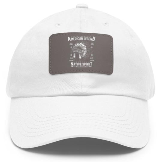 Discover Retro Native Warrior Vintage American Indian Tribe Dad Hat With Leather Patch