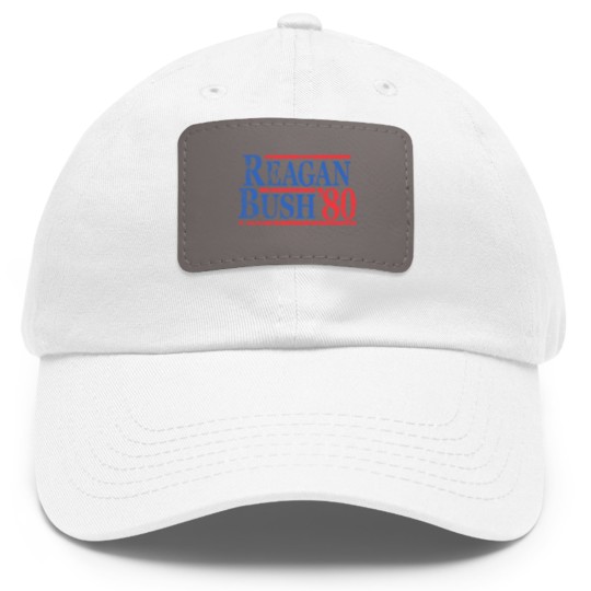 Discover Vintage Ronald Reagan George Bush 1980 Dad Hat With Leather Patch