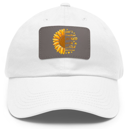 Discover She's Sunshine Mixed With A Littles Hurricane Sunflower Dad Hat With Leather Patch