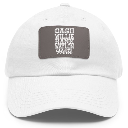Discover Cash Willie Hank Waylon Merle Dad Hat With Leather Patch