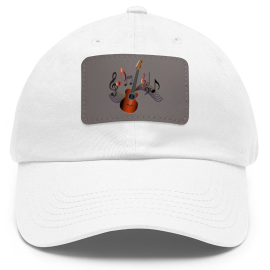 Discover Acoustic Guitar Dad Hat With Leather Patch